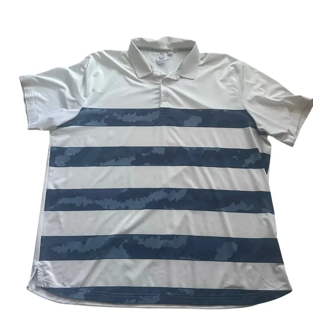 Puma Mens MATTR Volition Ghillie Polo XL White Blue